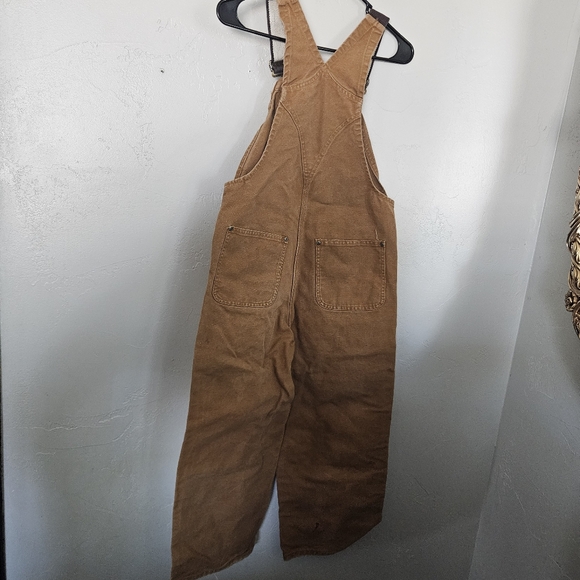 Carhartt Kids Boys 10 Tan Brown Overalls Workwear Utility Farm Canvas 100 Cotton - Picture 9 of 11